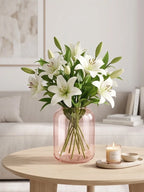 Misty Wide Jar Glass Vase — Hand-Blown Glass from Firozabad, India — Gifting Presentation