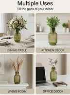 Eden Carafe Ribbed Glass Vase — Hand-Blown Glass from Firozabad, India — Wedding Décor Use