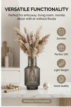 Mist Carafe Ribbed Glass Vase — Hand-Blown Glass from Firozabad, India — Curated Display