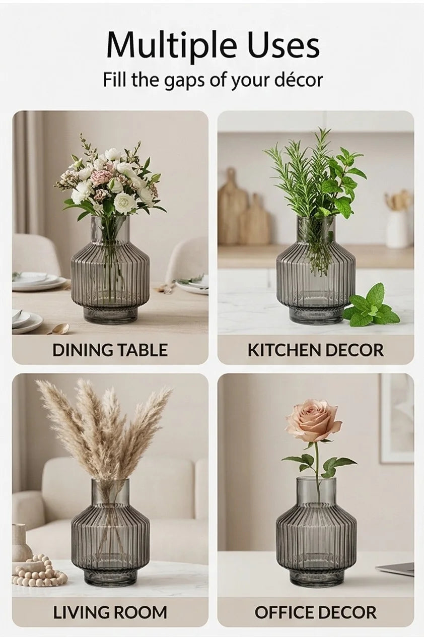Prism Rib Lantern Glass Vase — Hand-Blown Glass from Firozabad, India — Gifting Presentation