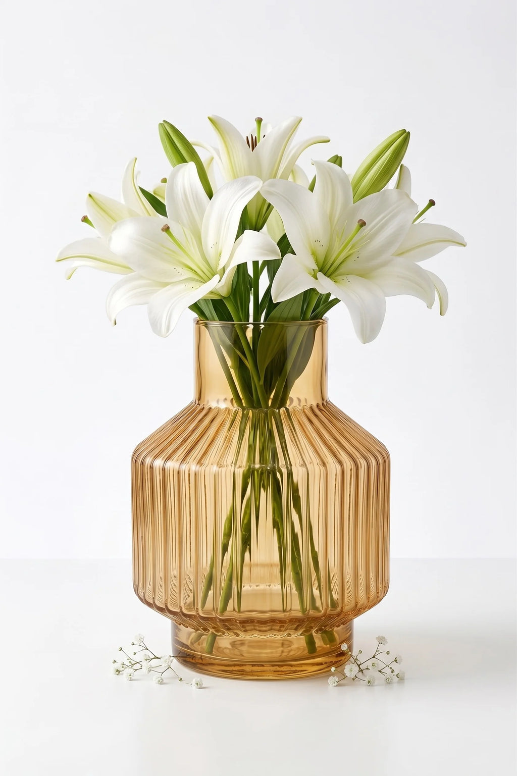 Beacon Rib Lantern Glass Vase — Hand-Blown Glass from Firozabad, India — Detail Close-Up
