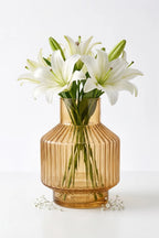 Beacon Rib Lantern Glass Vase — Hand-Blown Glass from Firozabad, India — Detail Close-Up