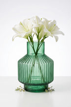 Beacon Rib Lantern Glass Vase — Hand-Blown Glass from Firozabad, India — Top View