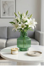 Beacon Rib Lantern Glass Vase — Hand-Blown Glass from Firozabad, India — In a Living Space