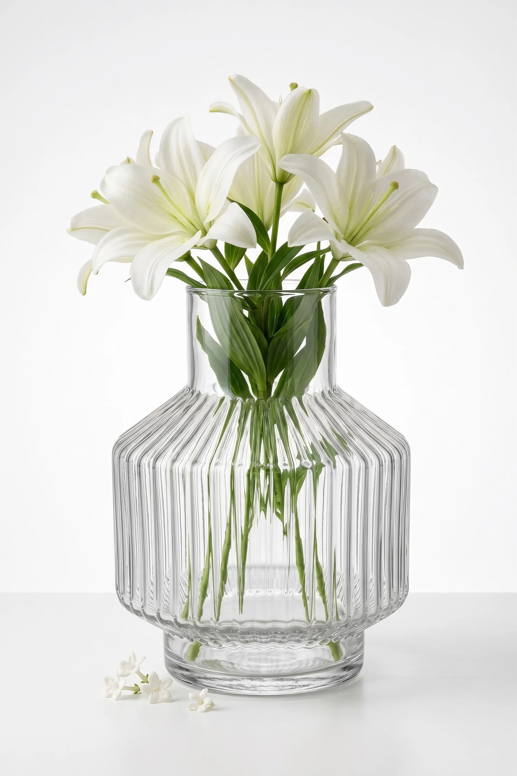 Prism Rib Lantern Glass Vase — Hand-Blown Glass from Firozabad, India — In a Living Space