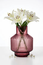 Beacon Rib Lantern Glass Vase — Hand-Blown Glass from Firozabad, India — Light & Shadow