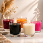 Large Bold Coloured Wax Candle | Clear Glass | 46Hr Burn | 5 Rich Shades — Castle Crafts