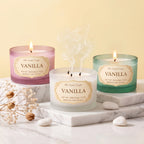 Vanilla 3-Wick Signature Glass Jar Candle | Large Luxury — Hand-Blown Glass from Firozabad, India — Styled for Home Décor