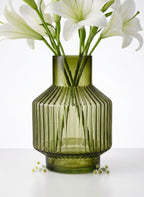 Beacon Rib Lantern Glass Vase — Hand-Blown Glass from Firozabad, India — Décor Inspiration