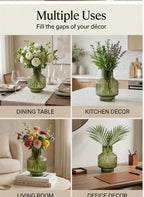Beacon Rib Lantern Glass Vase — Hand-Blown Glass from Firozabad, India — Tabletop View