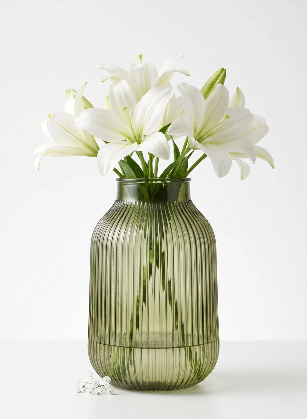 Terrace Jar Ribbed Glass Vase — Hand-Blown Glass from Firozabad, India — Lifestyle Setting