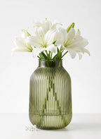 Terrace Jar Ribbed Glass Vase — Hand-Blown Glass from Firozabad, India — Lifestyle Setting