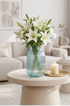 Breeze Jar Ribbed Glass Vase — Hand-Blown Glass from Firozabad, India — Colour Variant