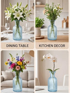 Genie Slim Ribbed Glass Vase — Hand-Blown Glass from Firozabad, India — Colour Variant