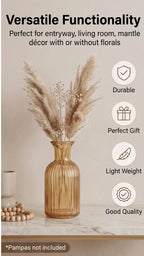 Genie Slim Ribbed Glass Vase — Hand-Blown Glass from Firozabad, India — Gifting Presentation