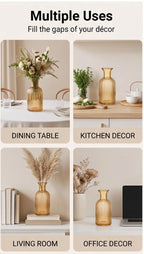 Genie Slim Ribbed Glass Vase — Hand-Blown Glass from Firozabad, India — Festive Styling