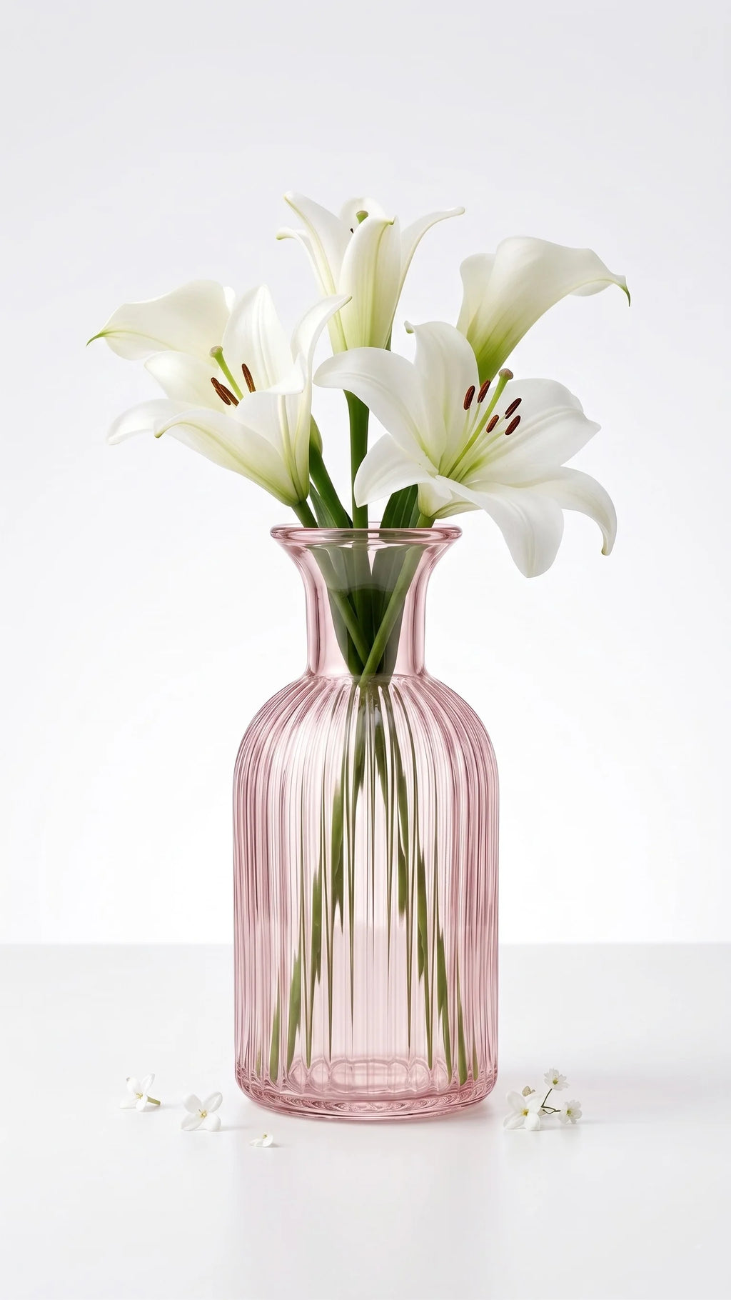 Wisp Slim Ribbed Glass Vase — Hand-Blown Glass from Firozabad, India — Colour Variant
