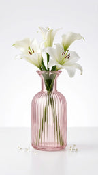 Wisp Slim Ribbed Glass Vase — Hand-Blown Glass from Firozabad, India — Colour Variant