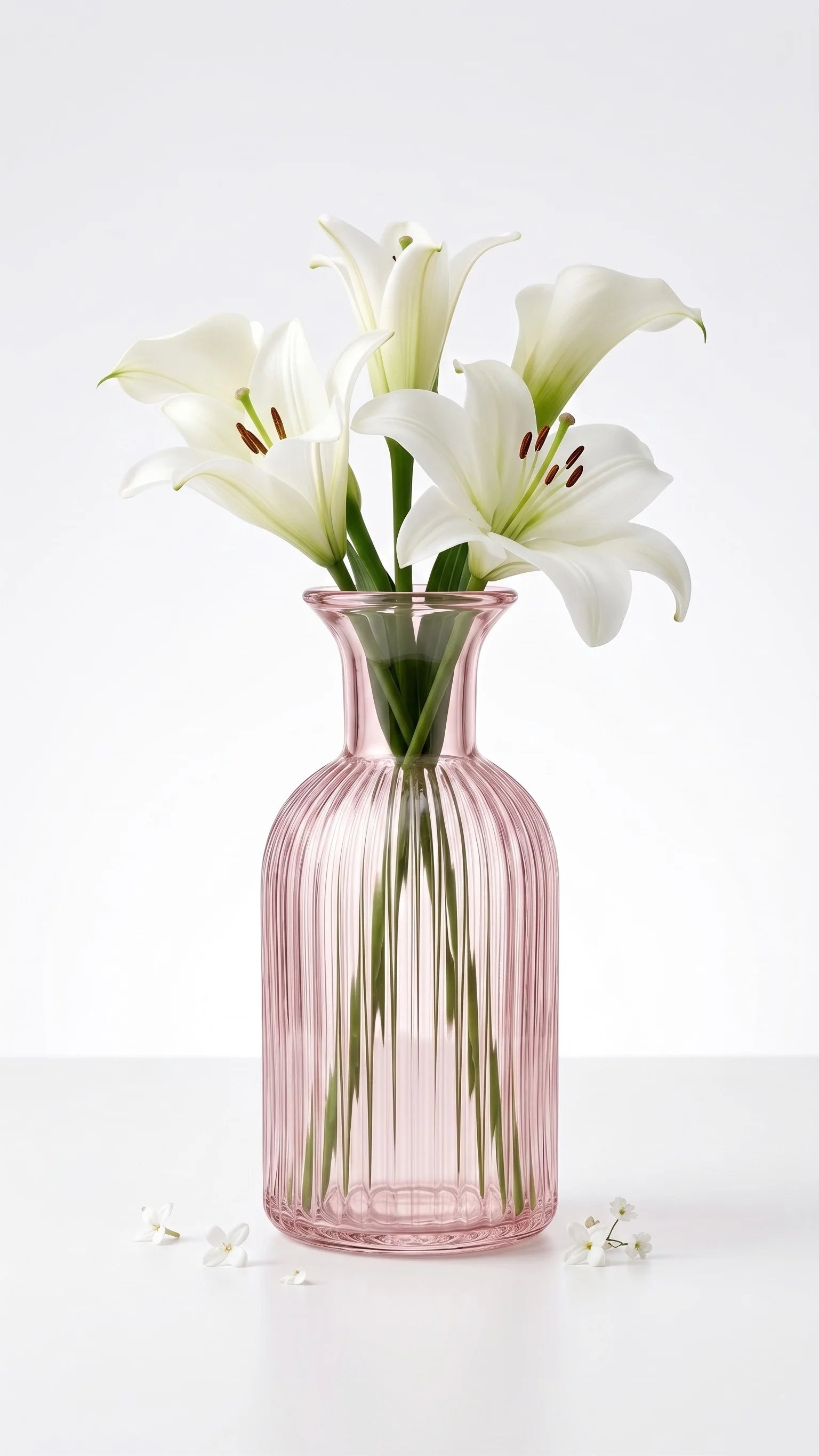 Wisp Slim Ribbed Glass Vase — Hand-Blown Glass from Firozabad, India — Colour Variant