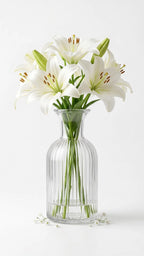 Wisp Slim Ribbed Glass Vase — Hand-Blown Glass from Firozabad, India — Curated Display