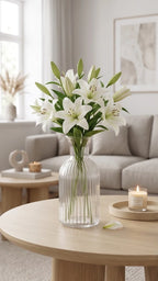 Wisp Slim Ribbed Glass Vase — Hand-Blown Glass from Firozabad, India — Décor Inspiration