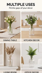 Wisp Slim Ribbed Glass Vase — Hand-Blown Glass from Firozabad, India — Tabletop View