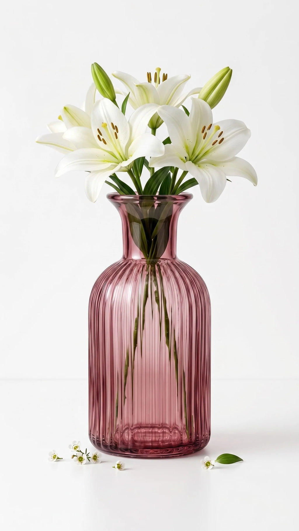 Genie Slim Ribbed Glass Vase — Hand-Blown Glass from Firozabad, India — Décor Inspiration
