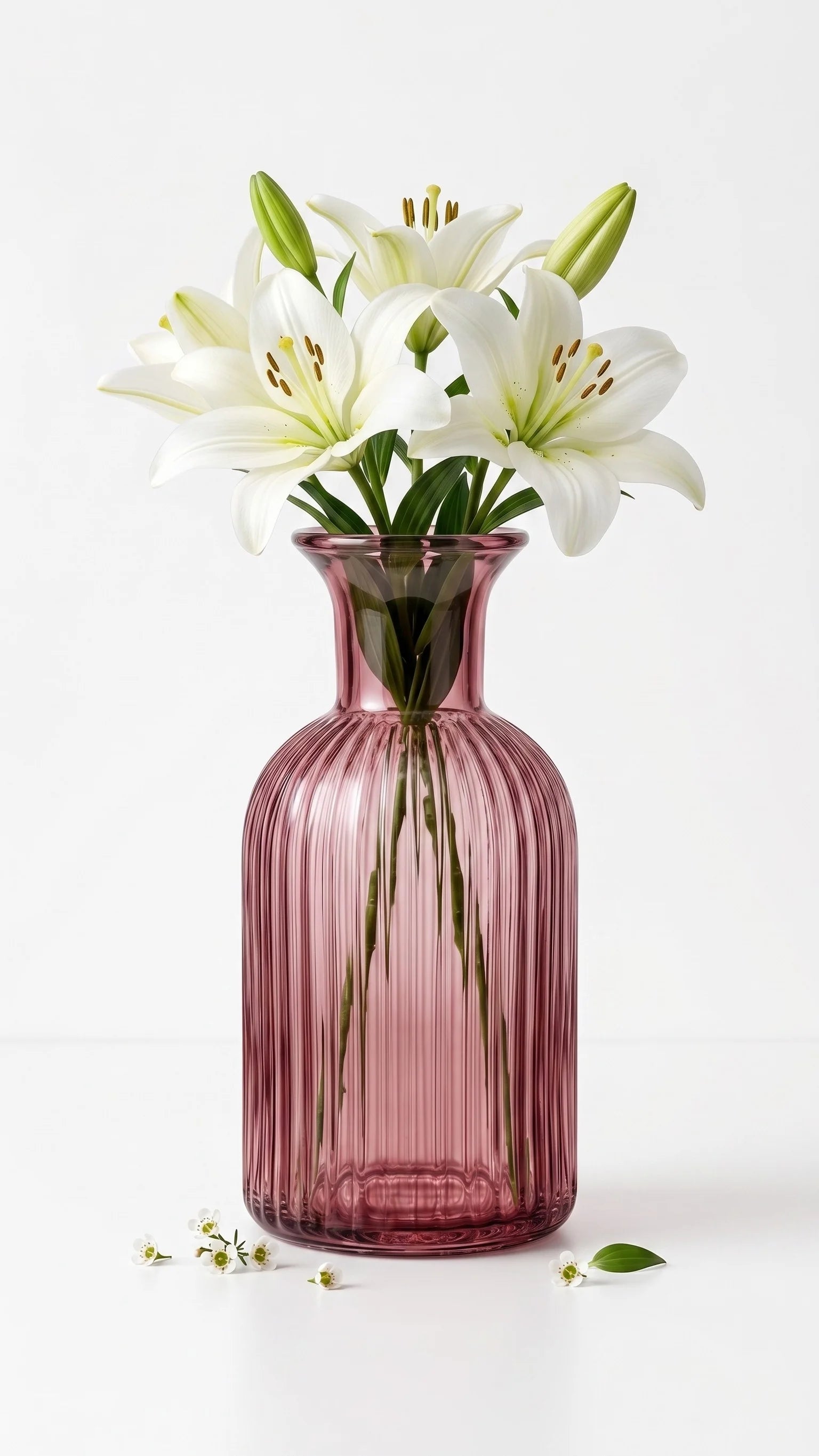 Genie Slim Ribbed Glass Vase — Hand-Blown Glass from Firozabad, India — Décor Inspiration