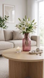 Genie Slim Ribbed Glass Vase — Hand-Blown Glass from Firozabad, India — Handcrafted Finish