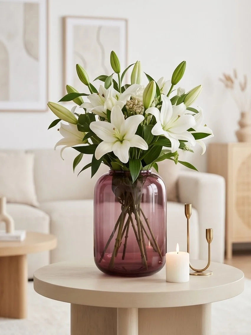 Botanist Wide Jar Glass Vase — Hand-Blown Glass from Firozabad, India — Multi-Angle Showcase