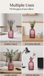 Genie Slim Ribbed Glass Vase — Hand-Blown Glass from Firozabad, India — Boho Styling