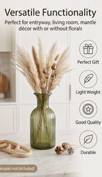 Wisp Slim Ribbed Glass Vase — Hand-Blown Glass from Firozabad, India — Lifestyle Setting