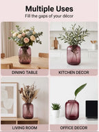 Botanist Wide Jar Glass Vase — Hand-Blown Glass from Firozabad, India — Curated Display