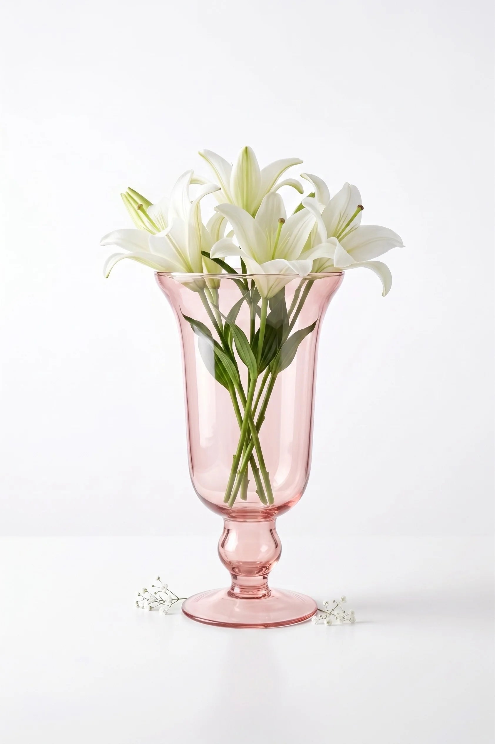Baroque Chalice Smooth Glass Vase — Hand-Blown Glass from Firozabad, India — Detail Close-Up