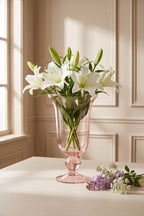 Baroque Chalice Smooth Glass Vase — Hand-Blown Glass from Firozabad, India — Colour Variant