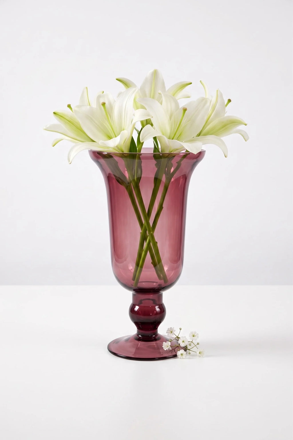 Pearl Bell Smooth Glass Vase — Hand-Blown Glass from Firozabad, India — Festive Styling