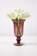 Pearl Bell Smooth Glass Vase — Hand-Blown Glass from Firozabad, India — Festive Styling