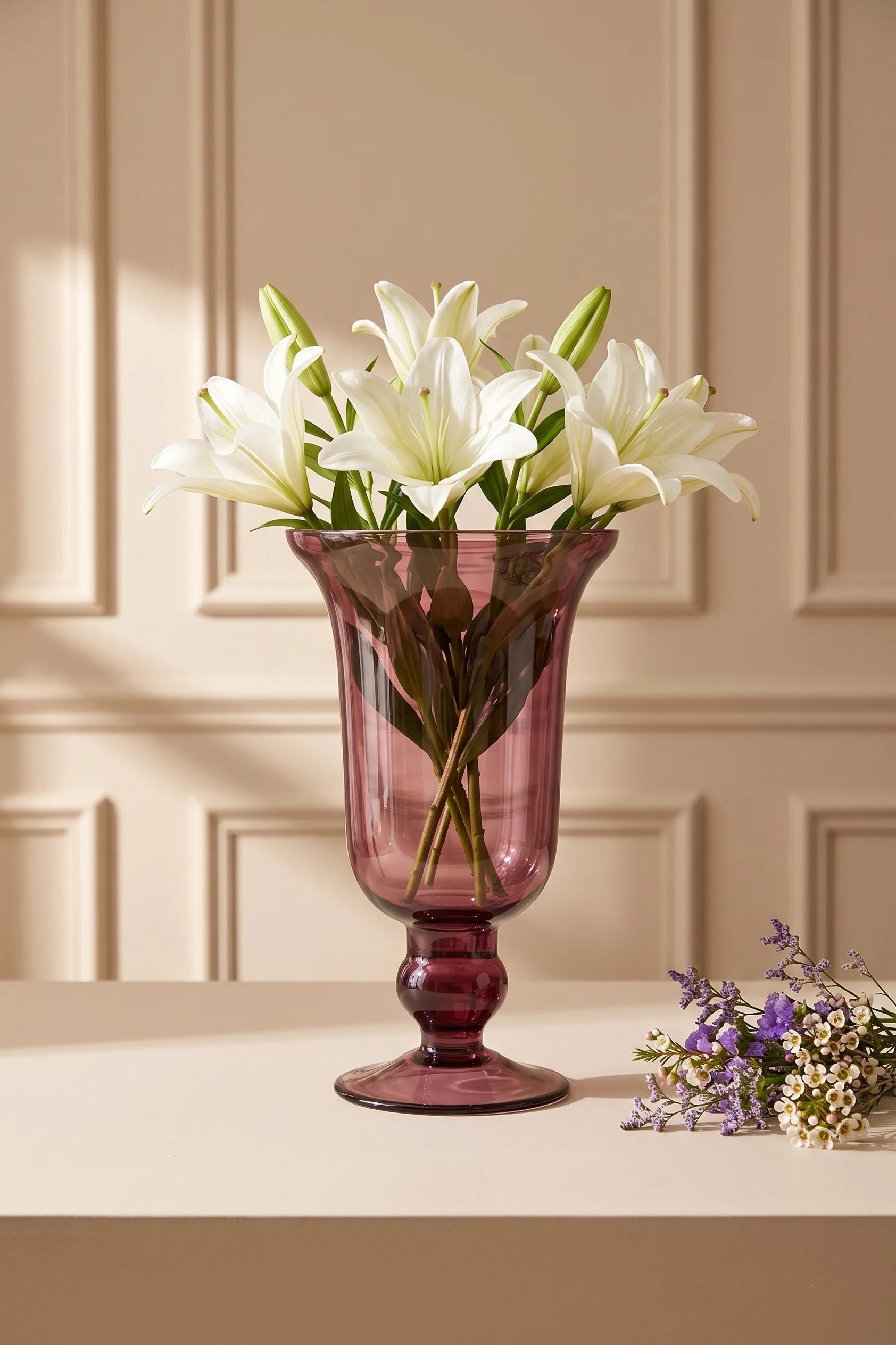 Pearl Bell Smooth Glass Vase — Hand-Blown Glass from Firozabad, India — In a Living Space