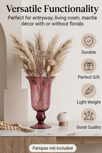 Baroque Chalice Smooth Glass Vase — Hand-Blown Glass from Firozabad, India — Festive Styling