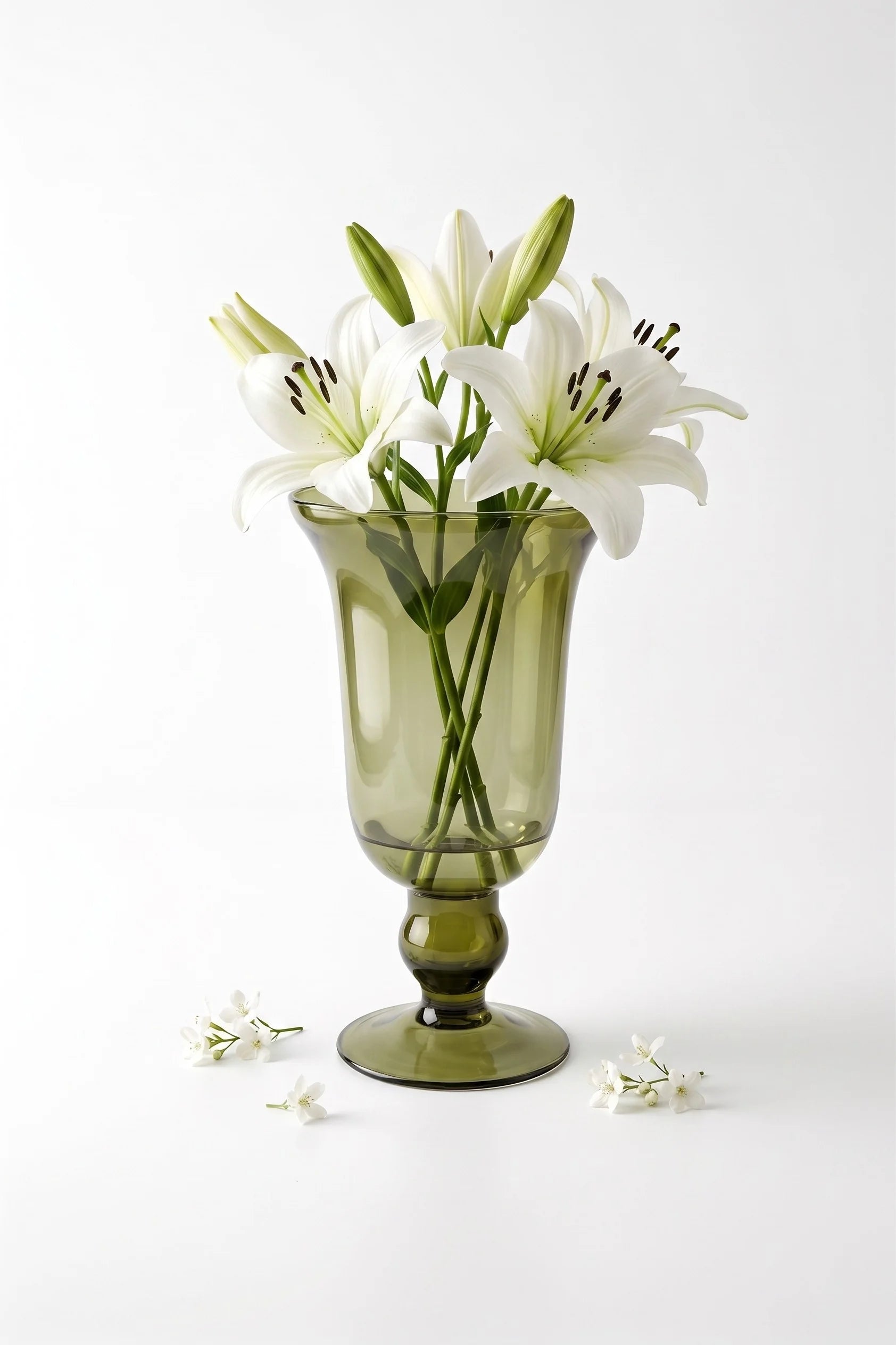 Pearl Bell Smooth Glass Vase — Hand-Blown Glass from Firozabad, India — Texture & Craftsmanship