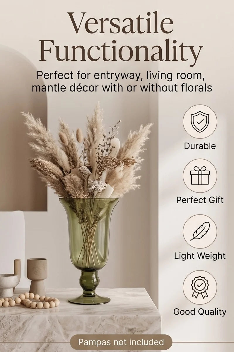 Pearl Bell Smooth Glass Vase — Hand-Blown Glass from Firozabad, India — Colour Variant
