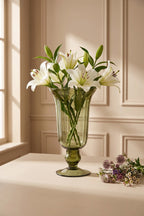 Pearl Bell Smooth Glass Vase — Hand-Blown Glass from Firozabad, India — Gifting Presentation