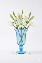 Baroque Chalice Smooth Glass Vase — Hand-Blown Glass from Firozabad, India — Light & Shadow