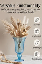 Baroque Chalice Smooth Glass Vase — Hand-Blown Glass from Firozabad, India — Premium Detail