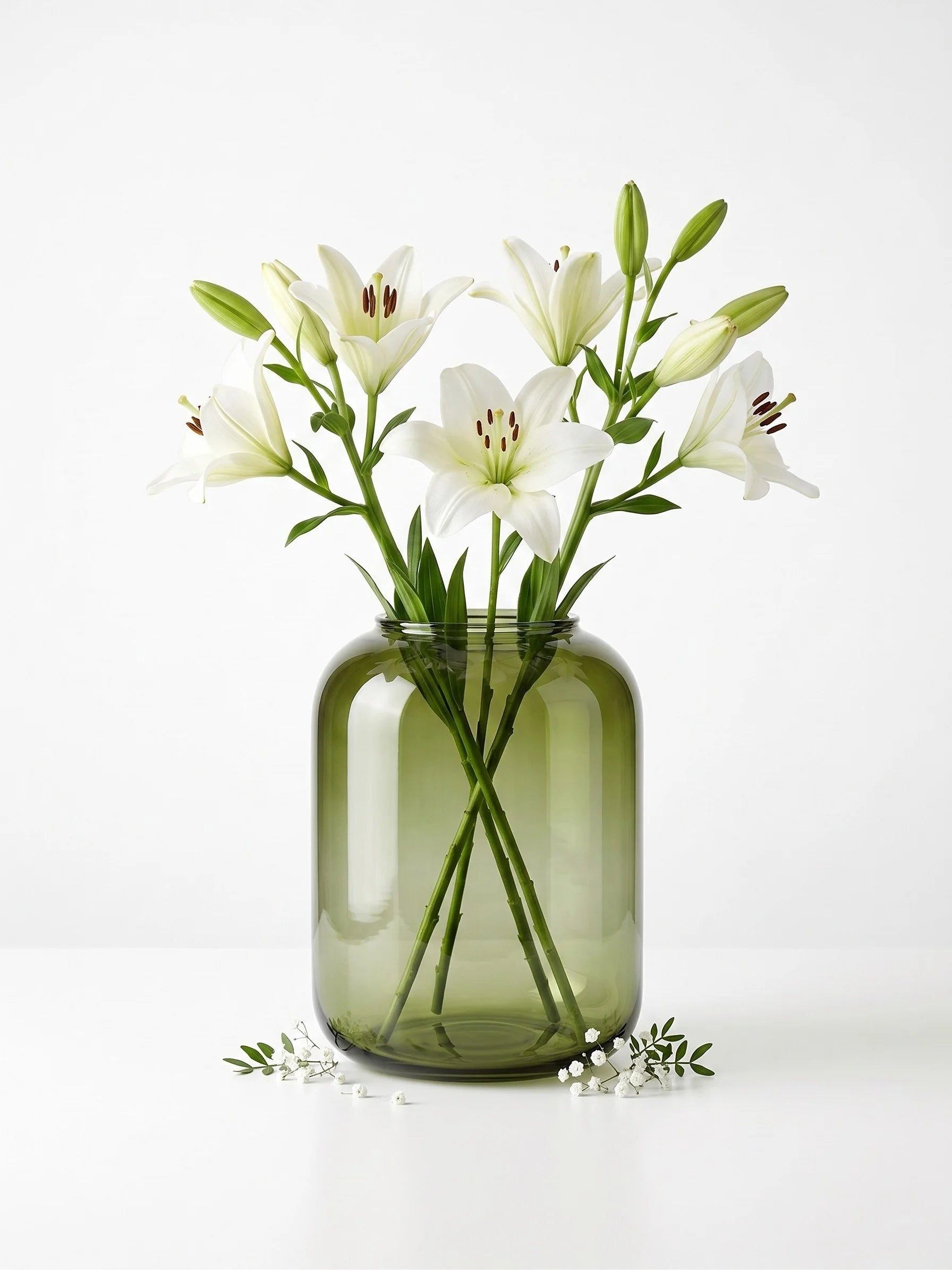 Botanist Wide Jar Glass Vase — Hand-Blown Glass from Firozabad, India — Handcrafted Finish