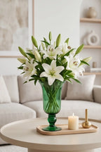 Pearl Bell Smooth Glass Vase — Hand-Blown Glass from Firozabad, India — Boho Styling