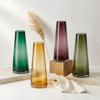 Terra Cone Smooth Glass Vase — Hand-Blown Glass from Firozabad, India — Styled for Home Décor