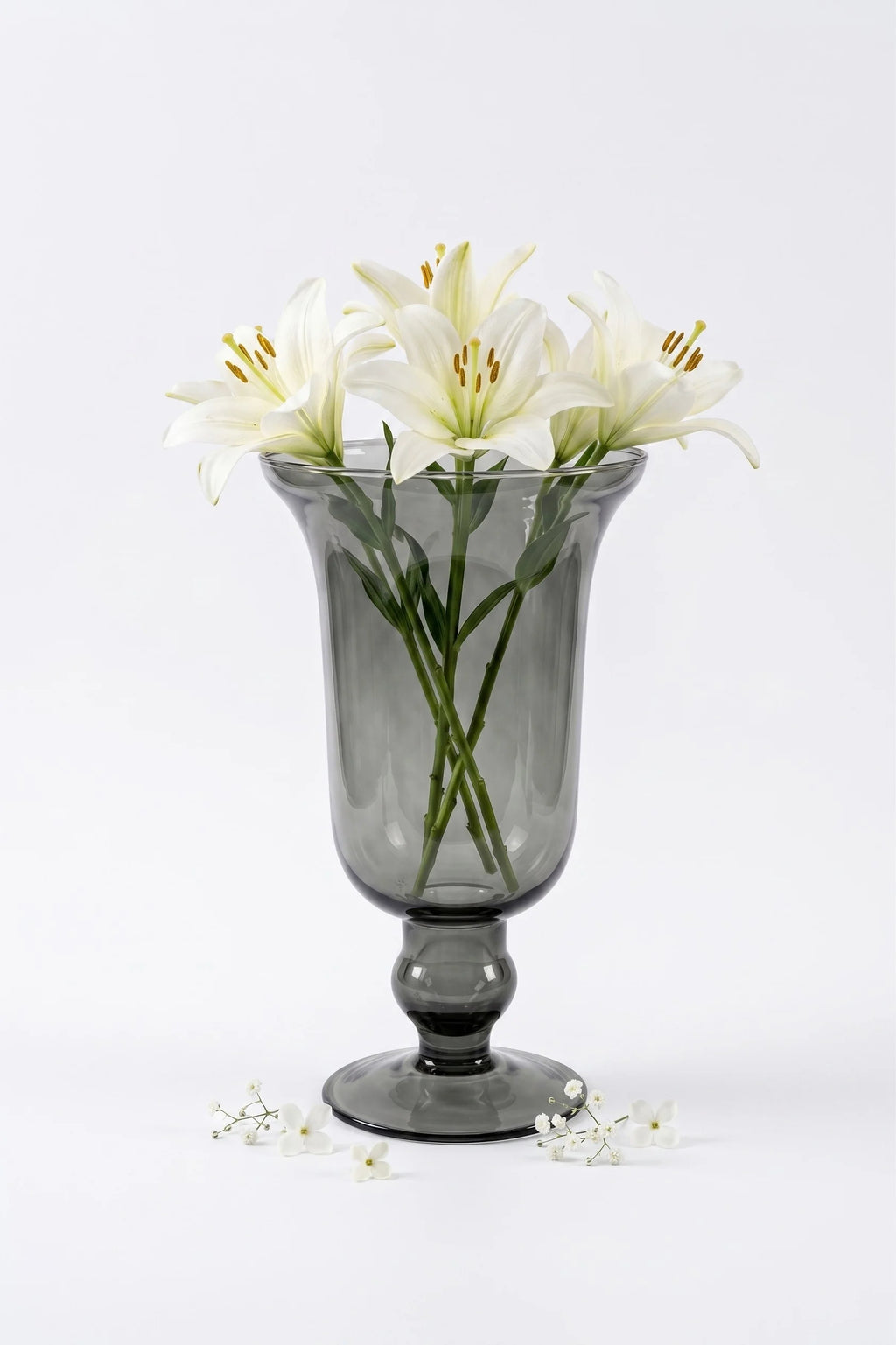 Baroque Chalice Smooth Glass Vase — Hand-Blown Glass from Firozabad, India — Décor Inspiration