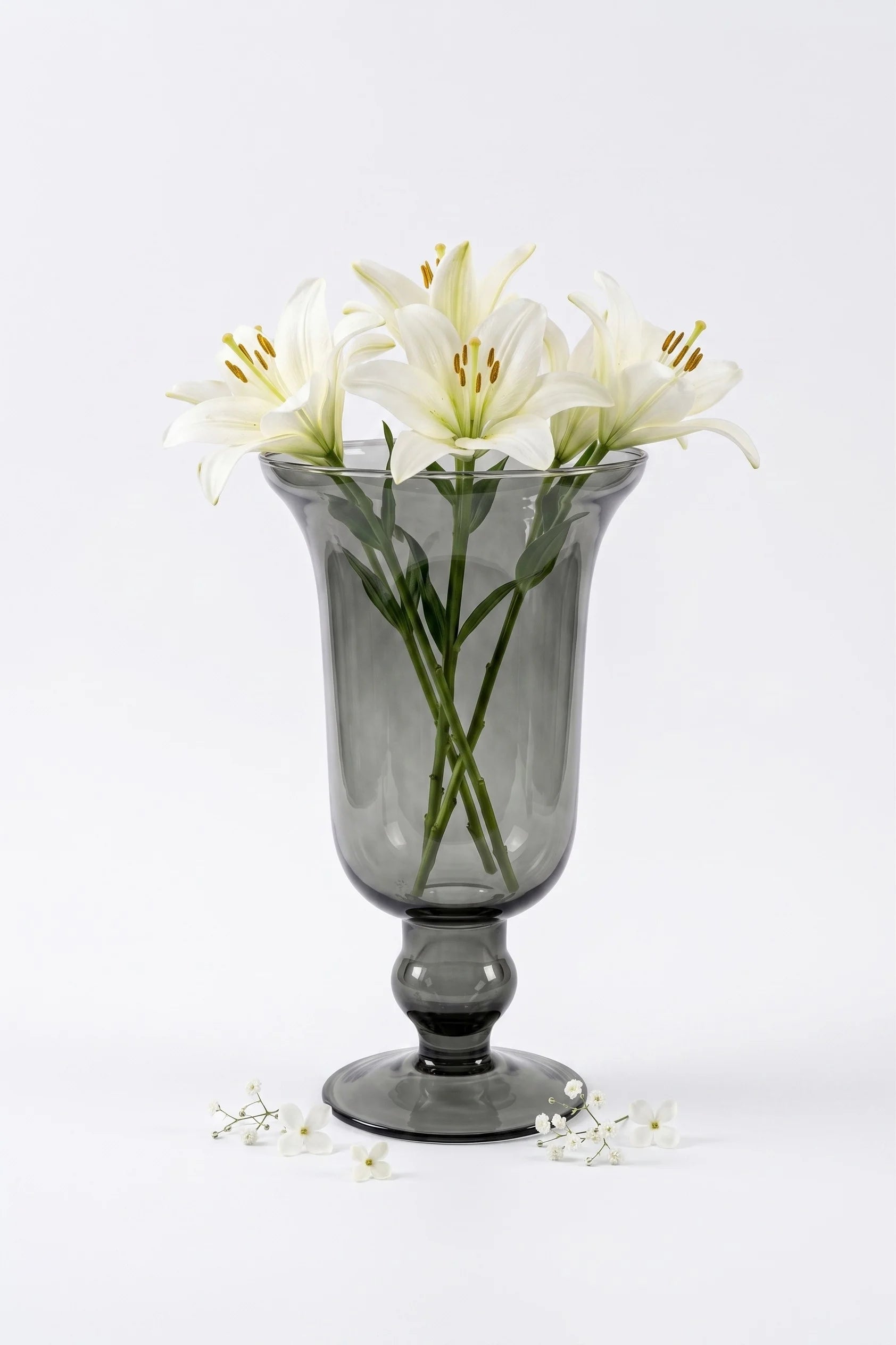 Baroque Chalice Smooth Glass Vase — Hand-Blown Glass from Firozabad, India — Décor Inspiration