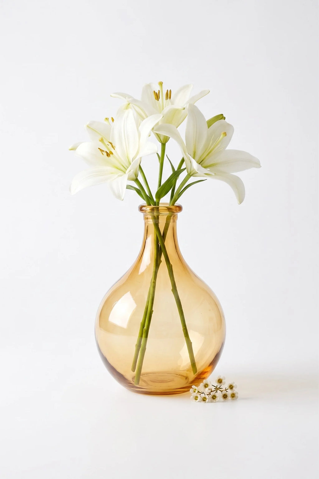 Artisan Droplet Neck Glass Vase — Hand-Blown Glass from Firozabad, India — Light & Shadow